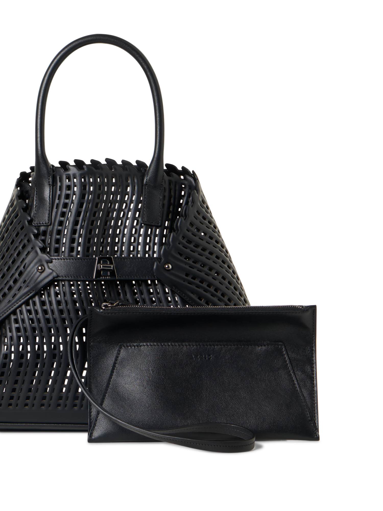 Designer Ai Small Top Handle Tote Bag - Schwarz