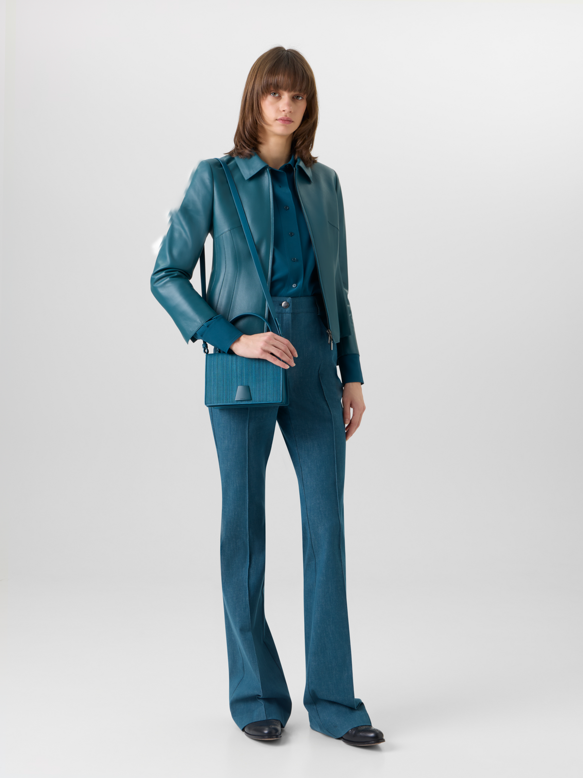 Designer Hecate Jacke aus Lammnappaleder - Grün #editorial