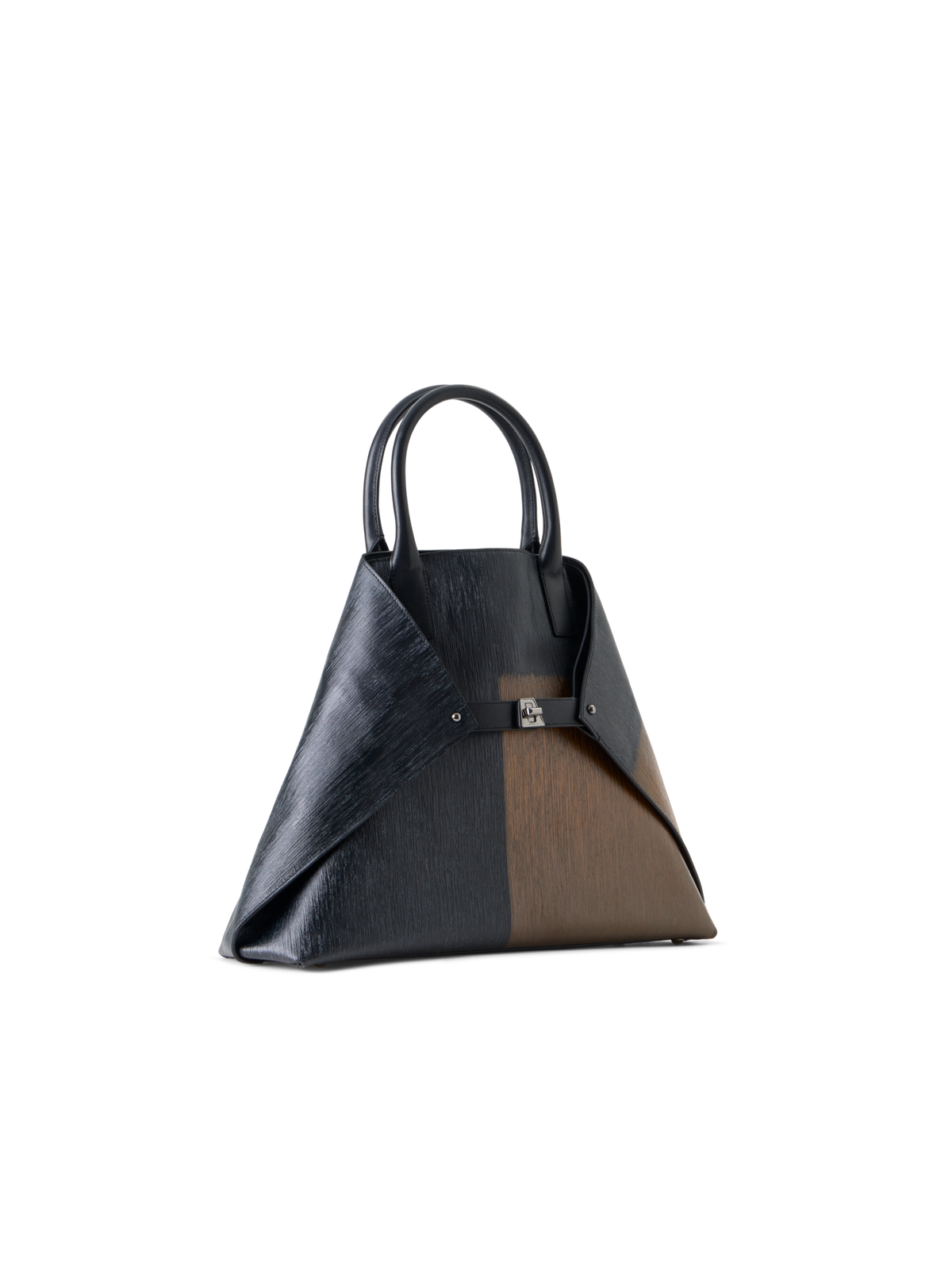 Designer Ai Medium Henkeltasche aus 3D-Print-Kalbsleder - Bunt