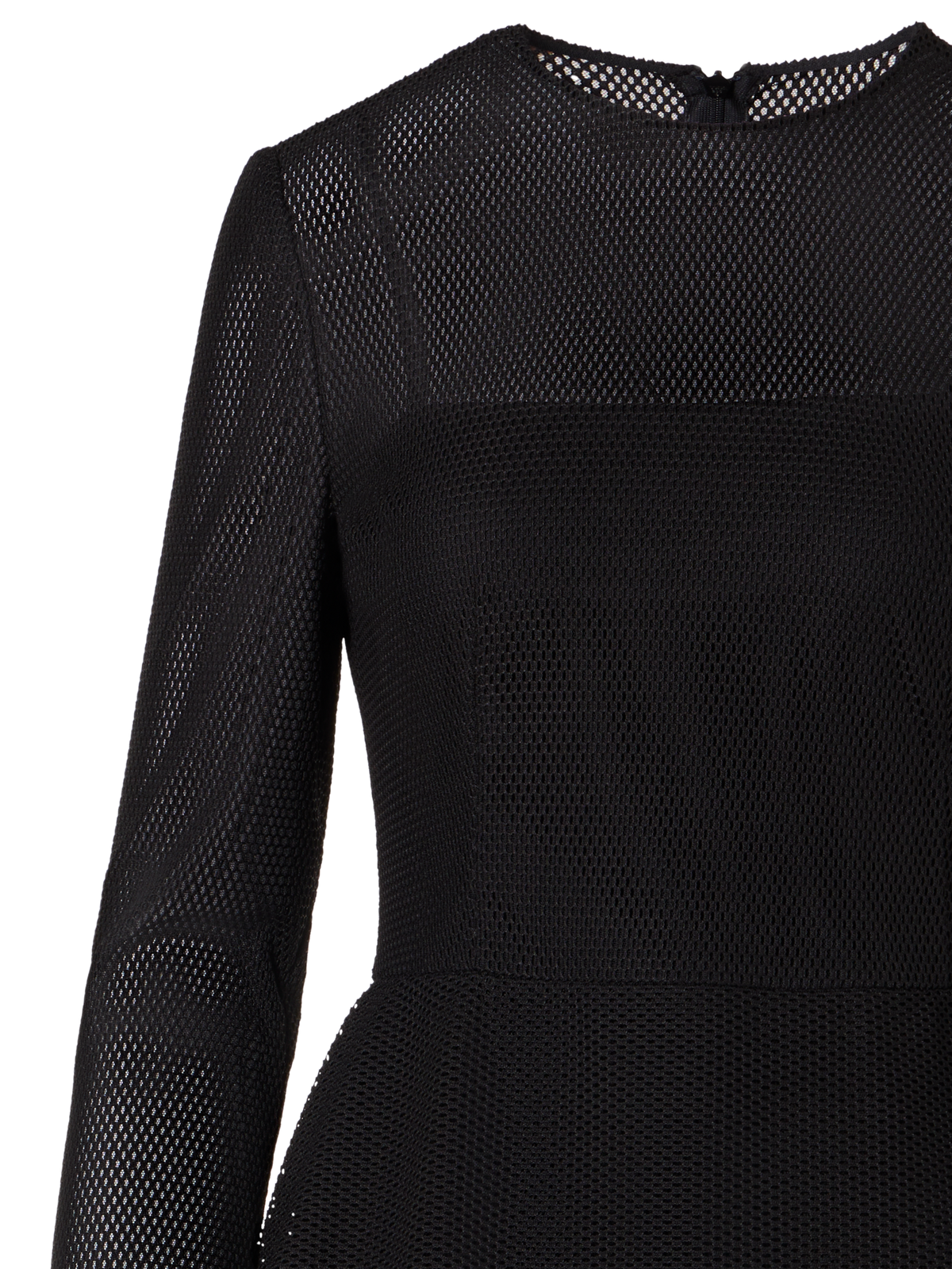 Designer Midikleid aus Techno Grid mit Taillendrapierung - Schwarz