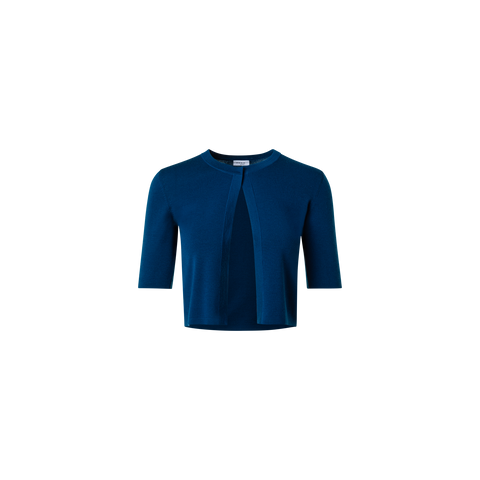 Kurze Bolero-Strickjacke aus Schulwolle