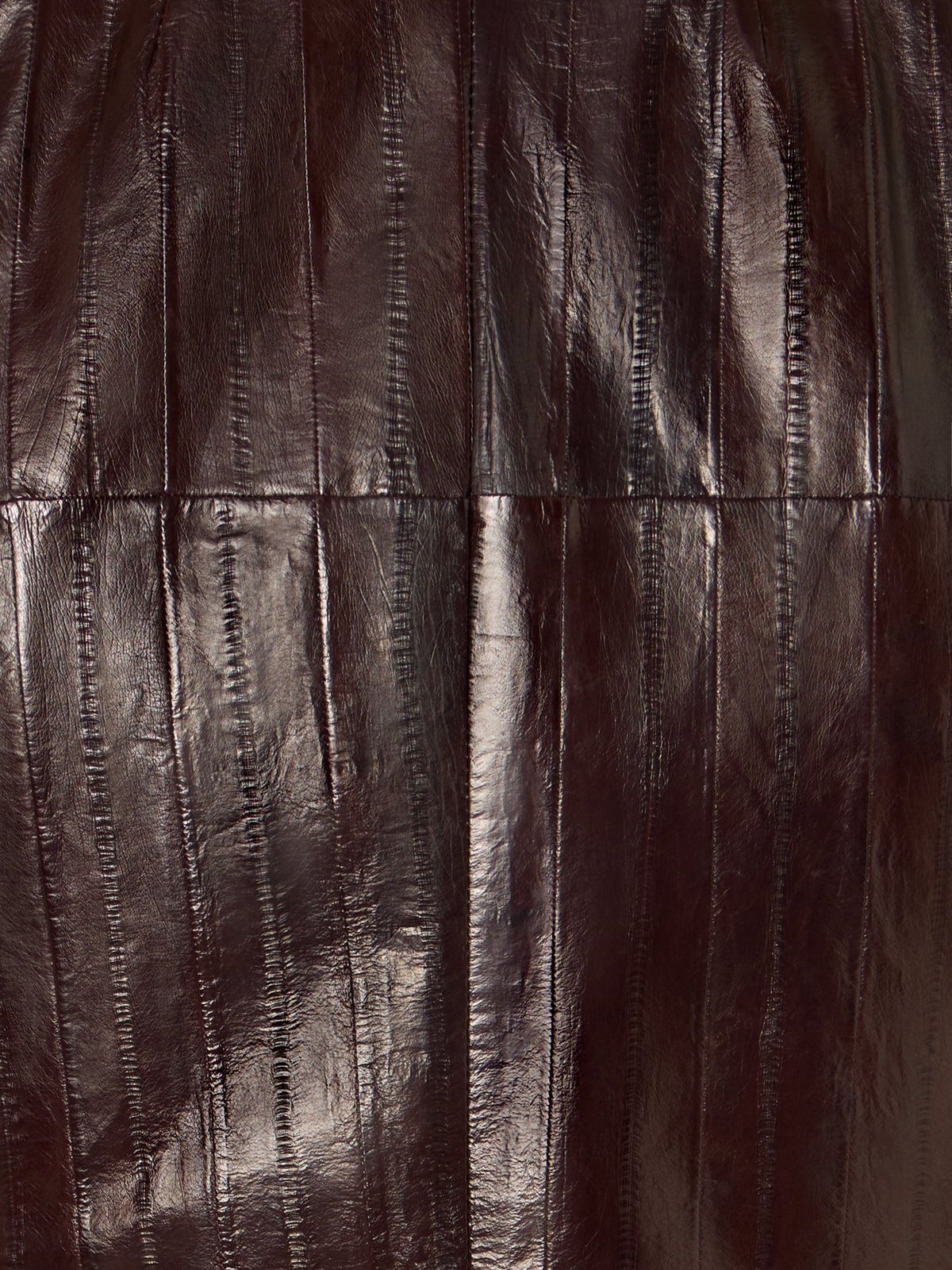 Designer Taillierte Jacke aus lackiertem Aalleder - Braun