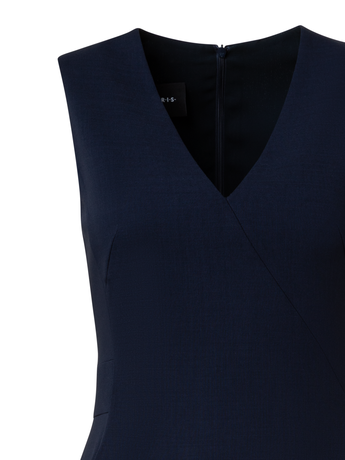 Designer Ärmelloses Etuikleid aus Woll-Doubleface - Dunkelblau - Blau