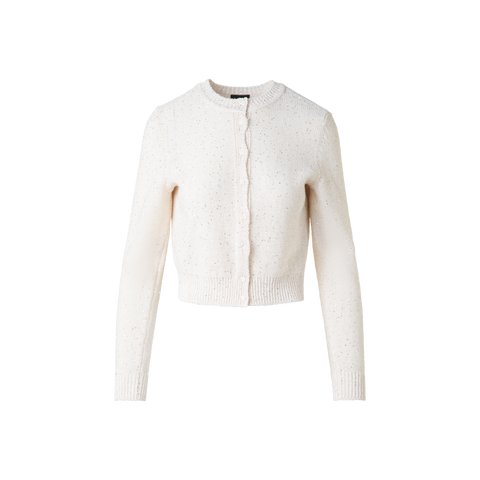 Cardigan in Linen Cotton with Micro Sequins