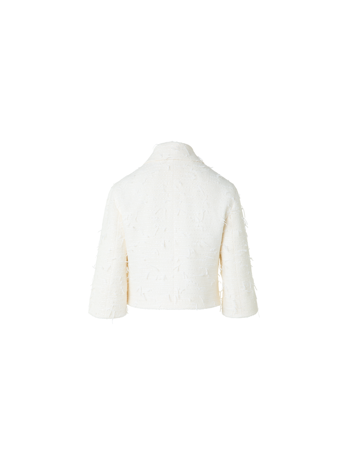 Designer Kurze Boxy-Pailletten-Jacke - Ecru - Weiss