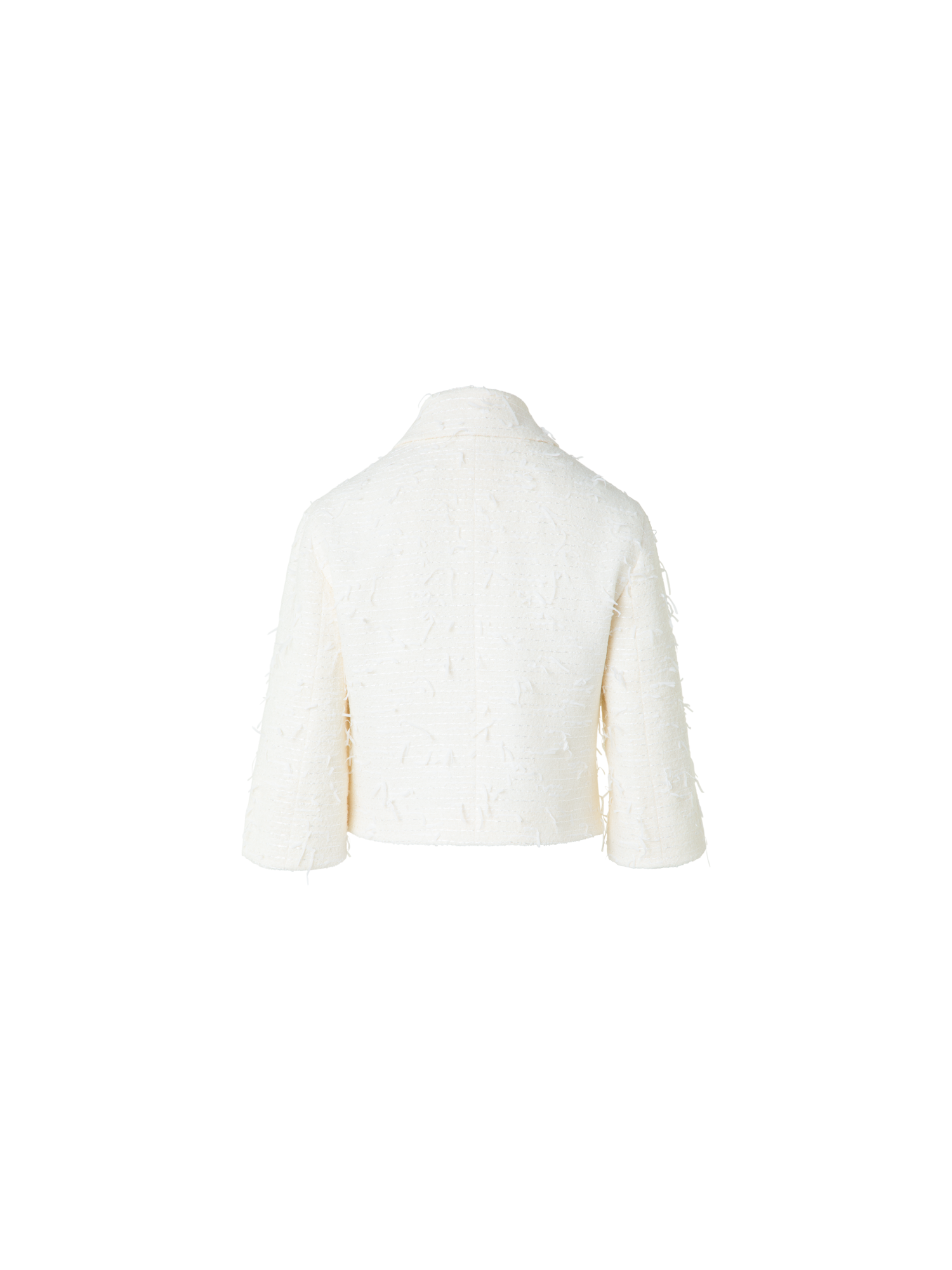 Designer Kurze Boxy-Pailletten-Jacke - Ecru - Weiss