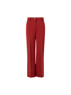 Designer Chiara Wide-Leg Hose aus Baumwollgabardine - Rot