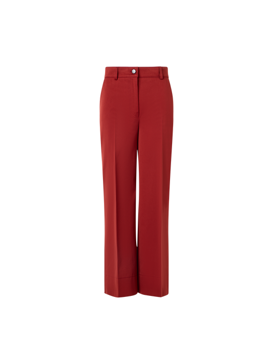 Designer Chiara Wide-Leg Hose aus Baumwollgabardine - Rot