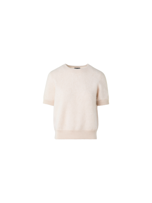 Designer Cloud Kurzarm-Kaschmirpullover - Grau - Beige