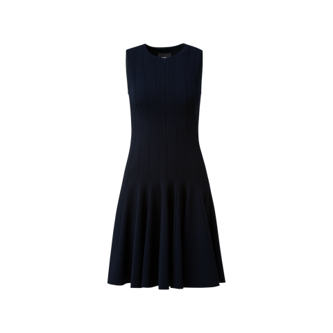 Kleid aus Woll-Doubleface mit Plissee-Details