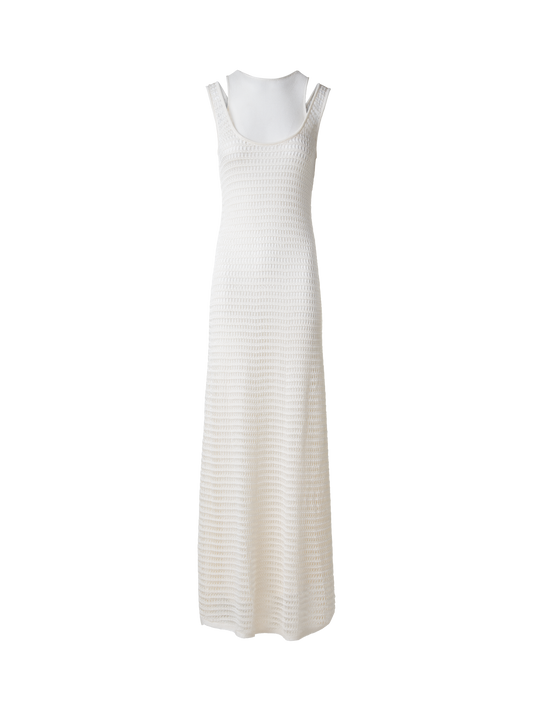 Designer Bodycon-Häkelkleid - Ecru - Weiss