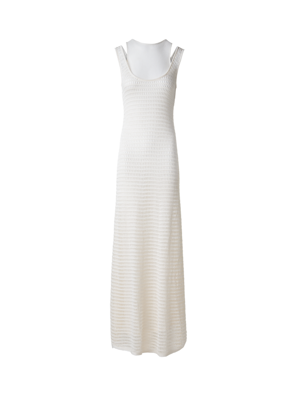 Designer Bodycon-Häkelkleid - Ecru - Weiss