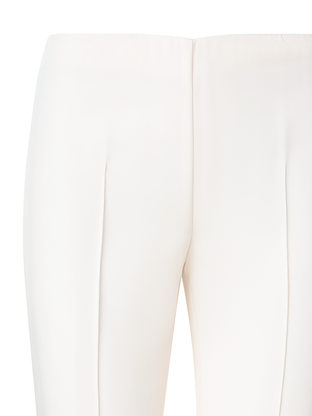 Designer Slim Hose aus Seiden-Stretch-Crêpe - Ecru - Weiss
