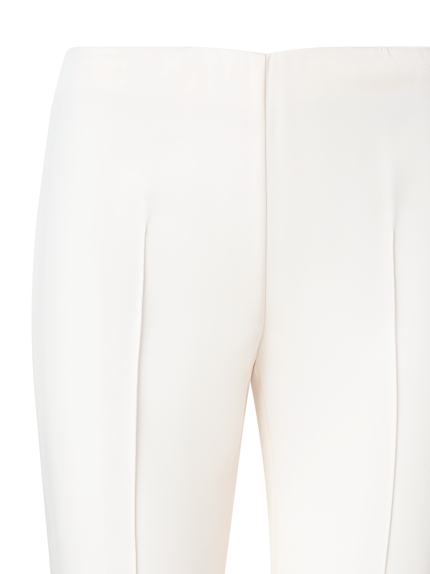 Designer Slim Hose aus Seiden-Stretch-Crêpe - Ecru - Weiss