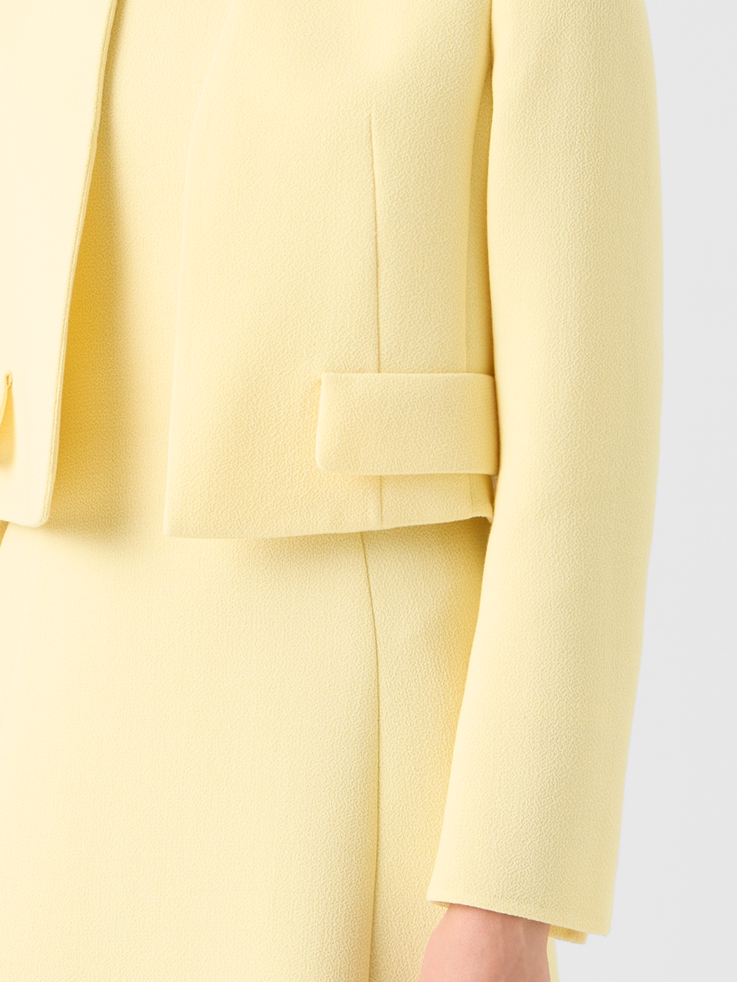 Designer Kurze Jacke aus Woll-Crêpe Doubleface - Gelb 