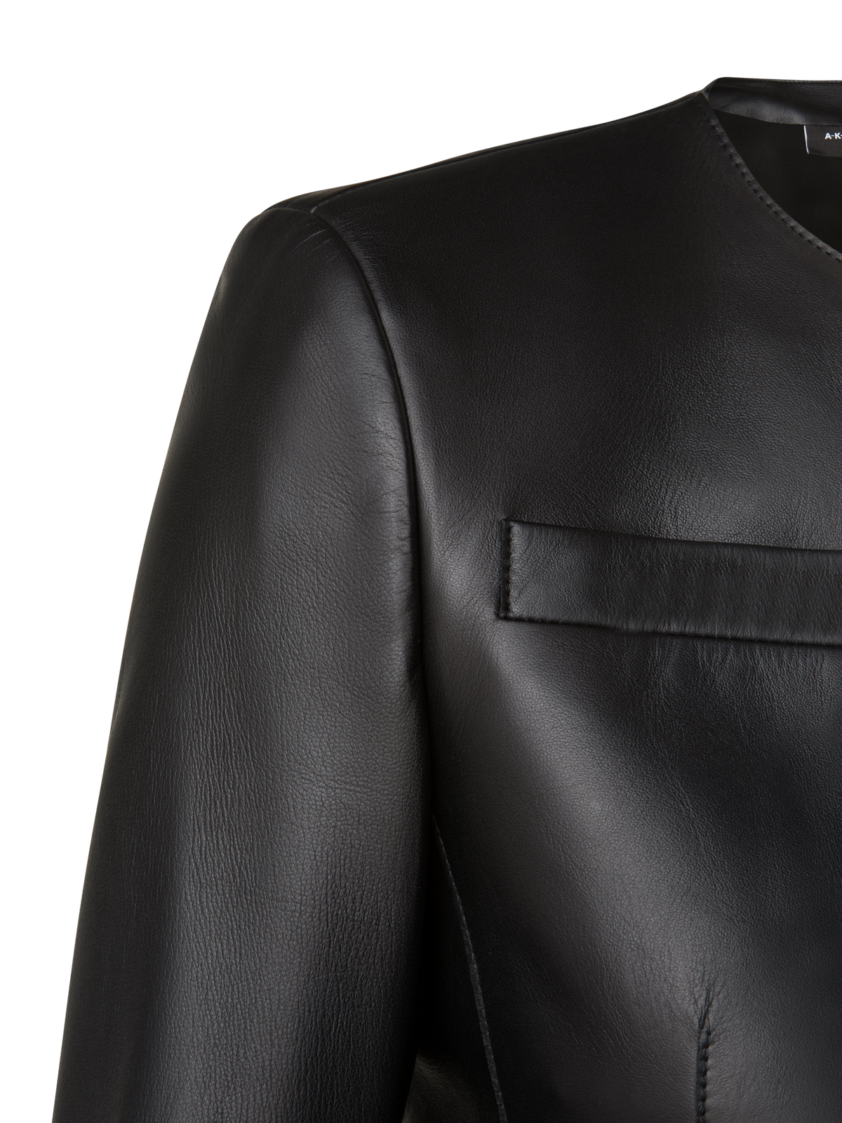 Designer Kurze Lederjacke - Schwarz