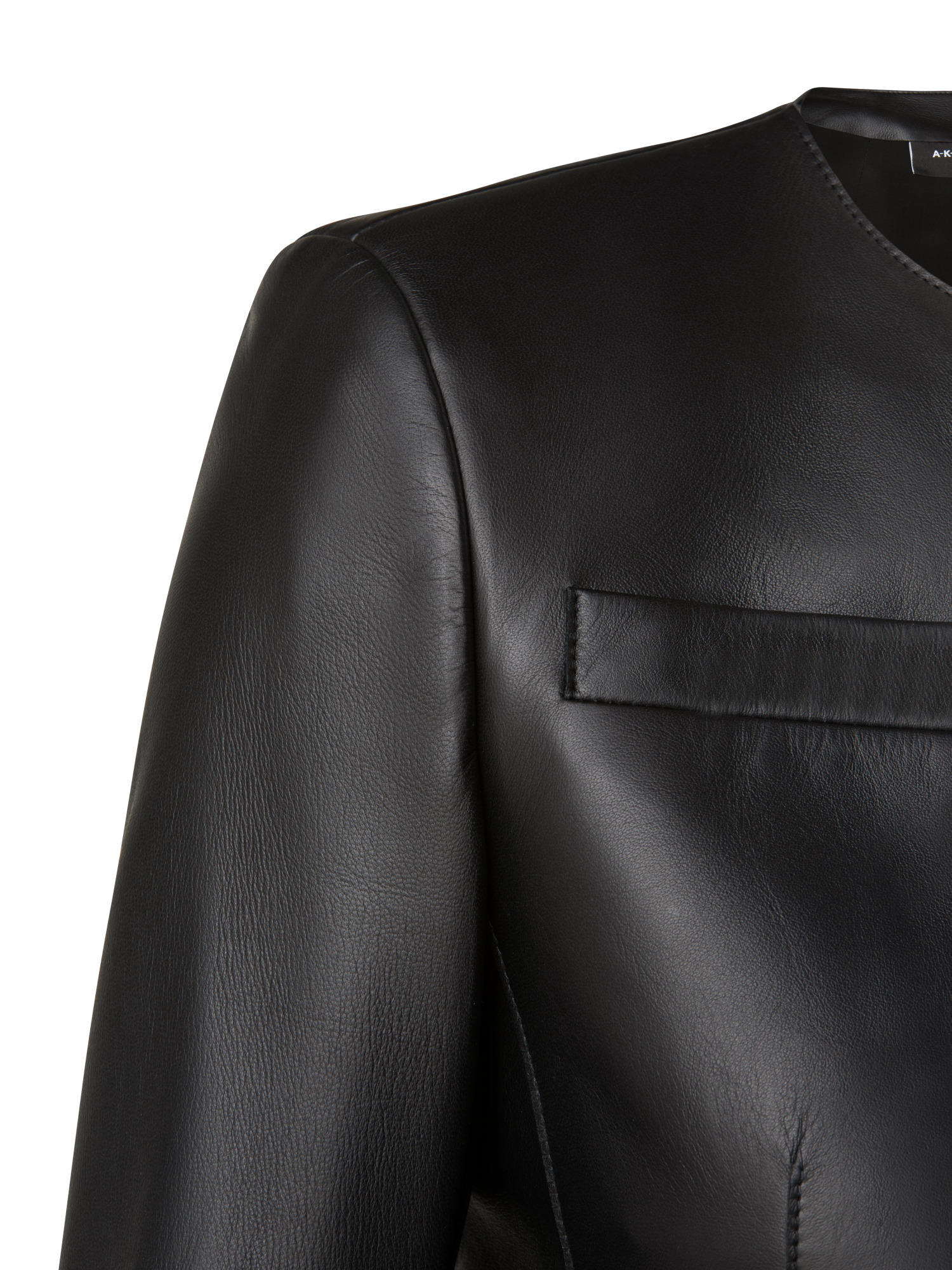 Designer Kurze Lederjacke - Schwarz