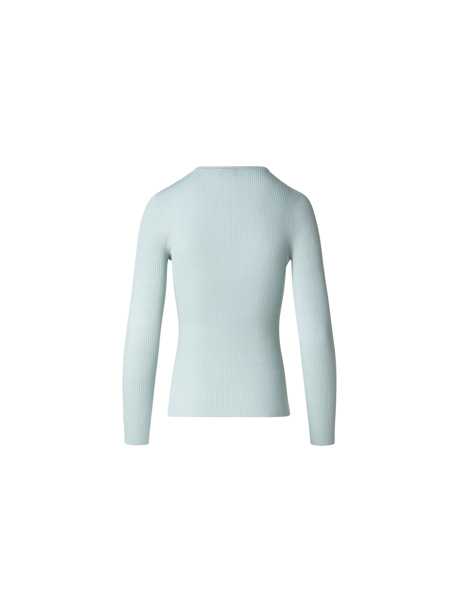 Designer Nahtloser Strickpullover aus Seiden-Baumwolle - Blau