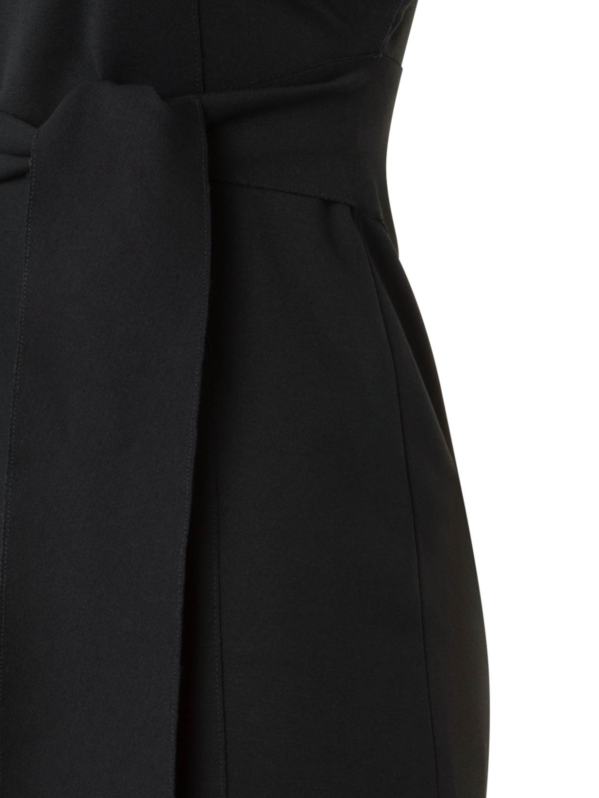 Designer Tailliertes Midikleid aus Signature Jersey - Schwarz