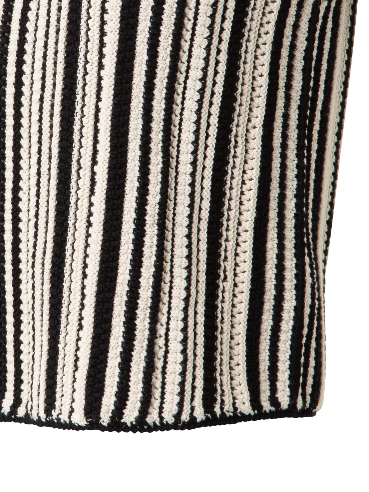 Designer Cropped Chunky Knit Top aus Baumwolle - Schwarz - Bunt - Beige