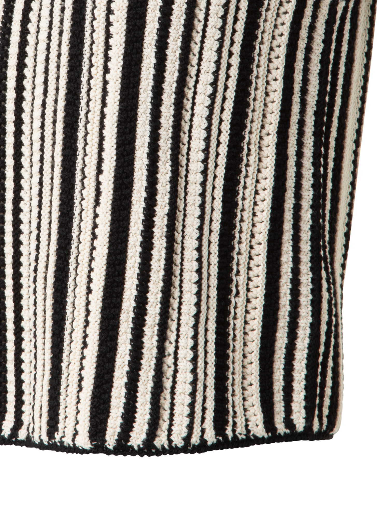 Designer Cropped Chunky Knit Top aus Baumwolle - Schwarz - Bunt - Beige