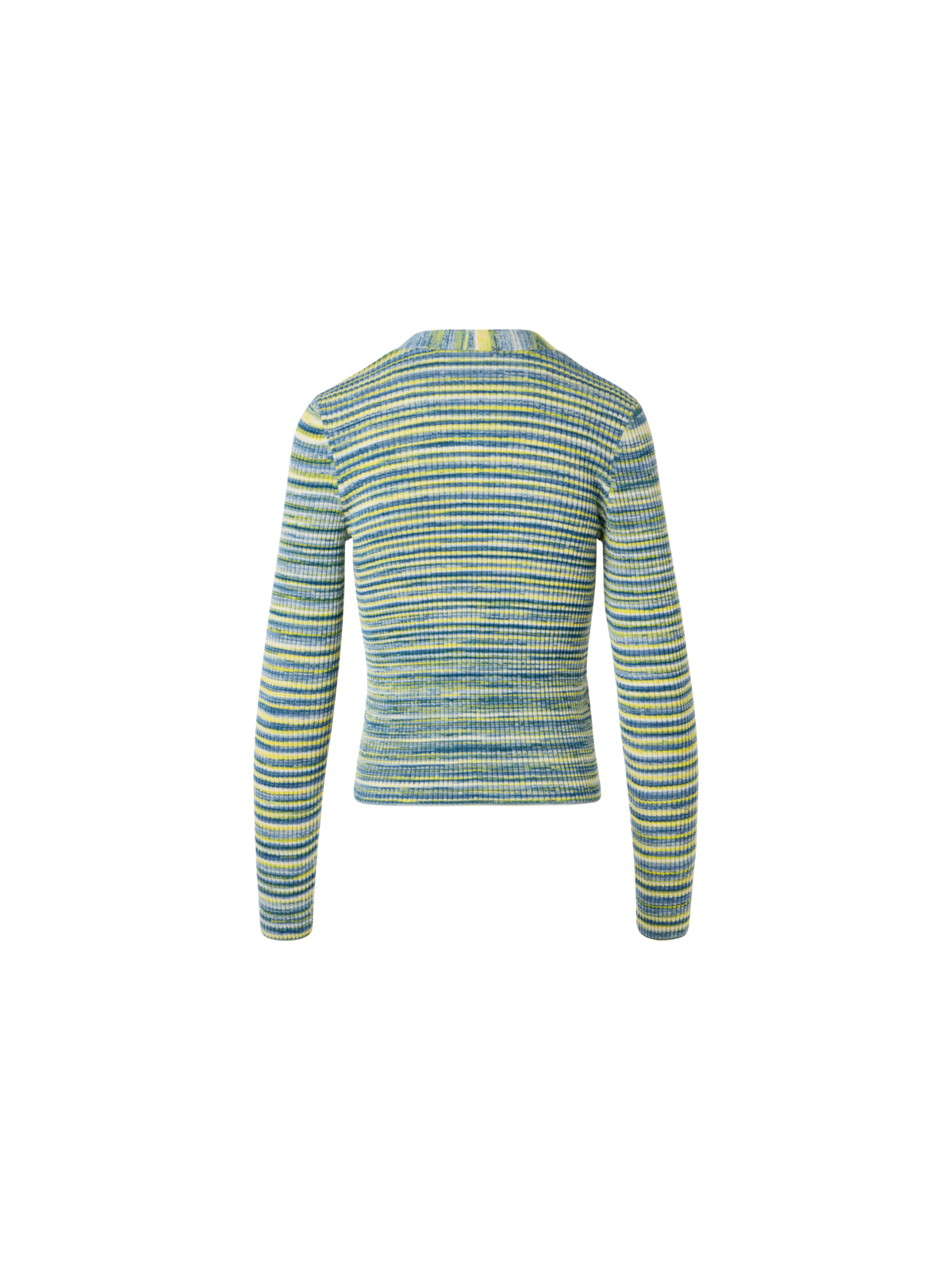 Designer Space-Dye-Rippstrick-Cardigan aus Merinowolle - Bunt