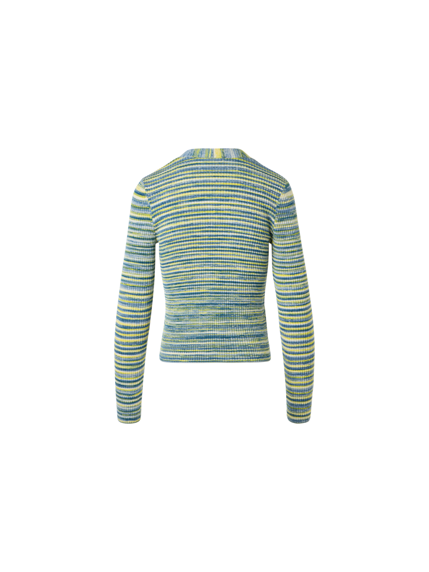 Designer Space-Dye-Rippstrick-Cardigan aus Merinowolle - Bunt