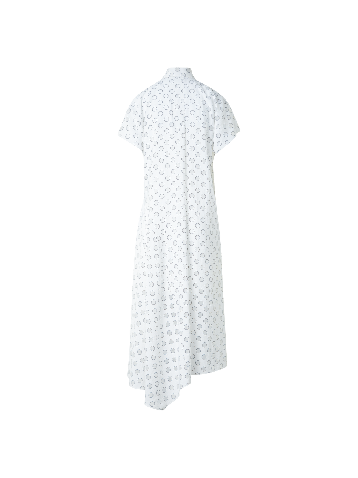 Designer Polka Dot Organzino Midikleid - Ecru - Weiss
