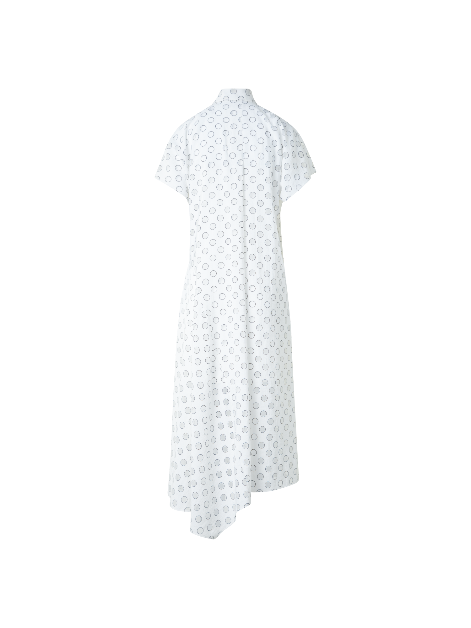 Designer Polka Dot Organzino Midikleid - Ecru - Weiss