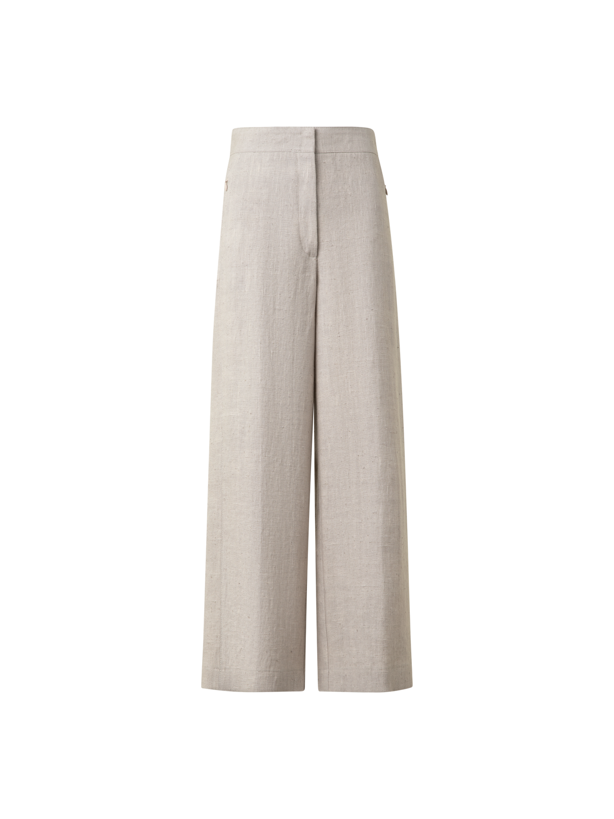 Designer Culotte-Hose aus naturbelassenem Leinen - Beige
