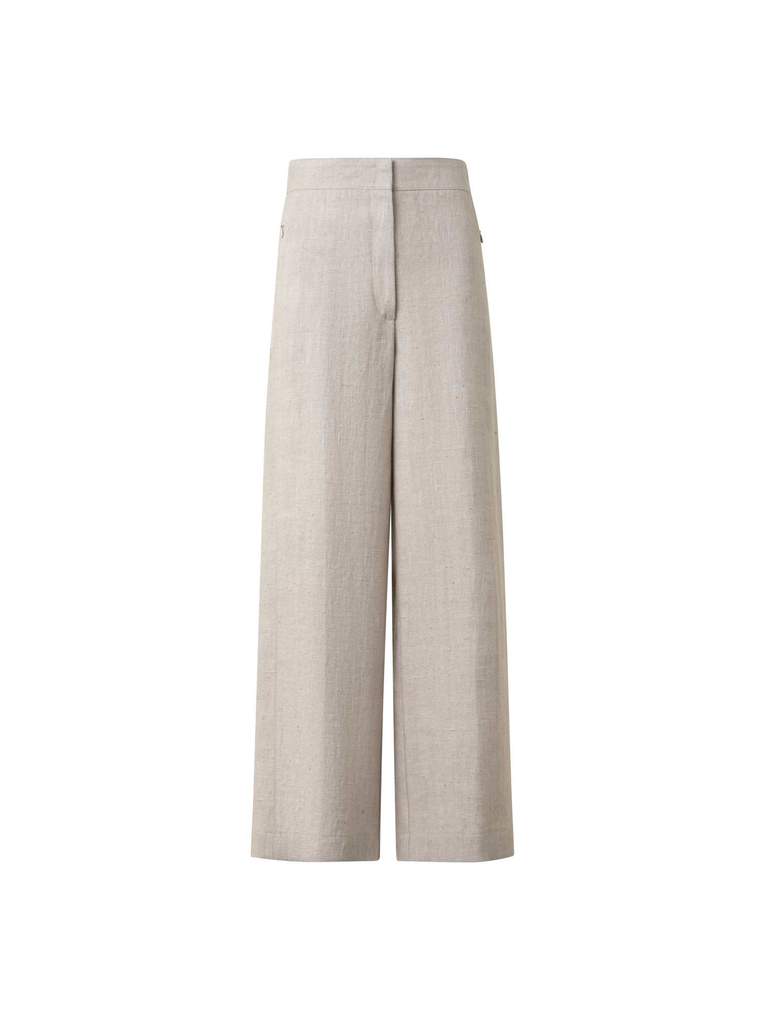 Designer Culotte-Hose aus naturbelassenem Leinen - Beige