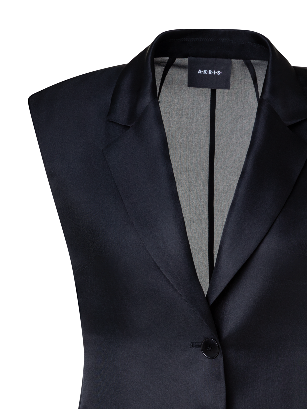 Designer Lange Weste aus transparenter Seide - Schwarz