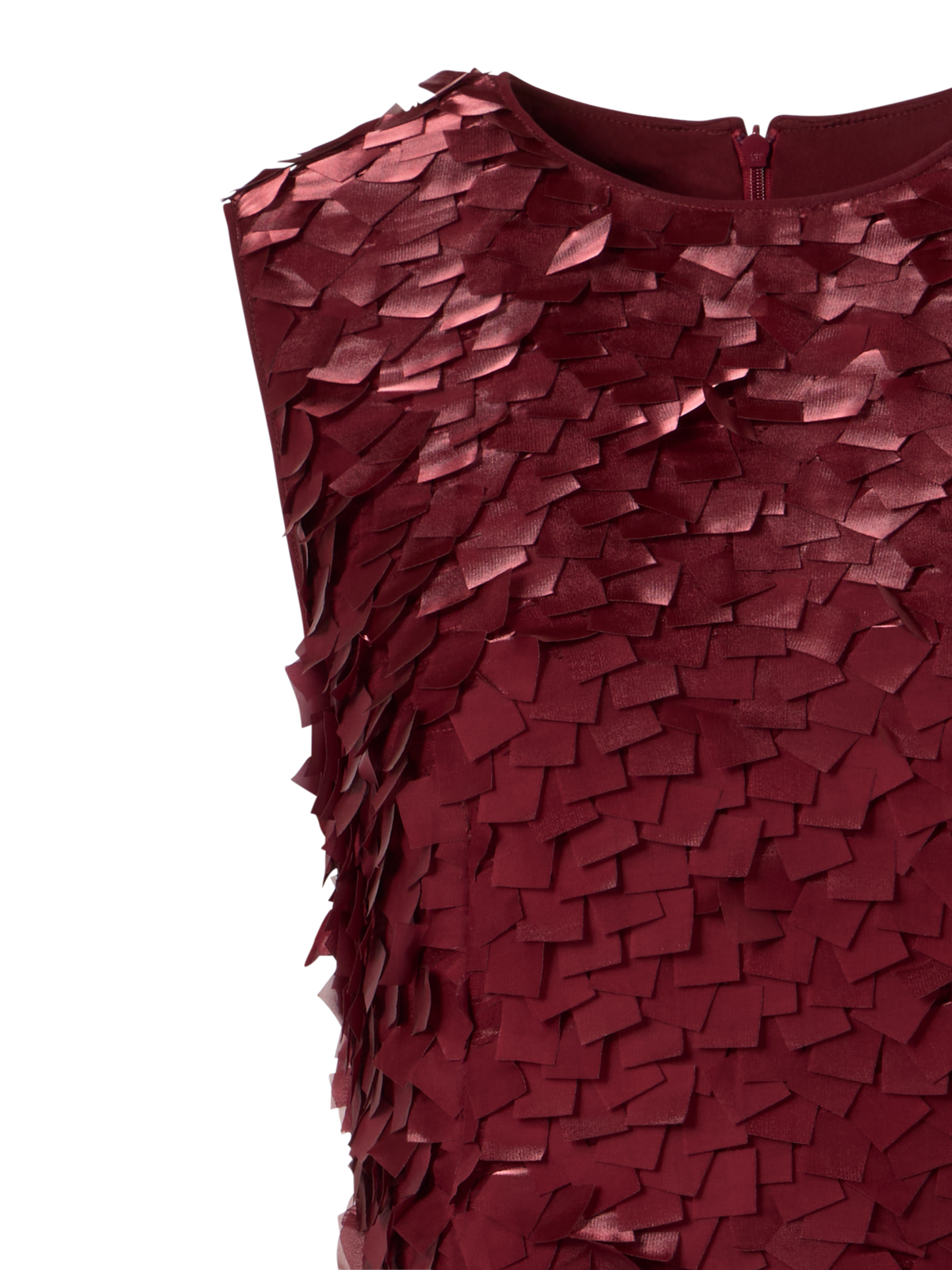 Designer Asymmetrisches Midikleid in Layered Organza Tiles - Rot