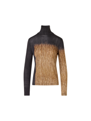 Designer Shirt aus Kaschmirseide mit Oro Lienzo Print - Bunt - Schwarz - Braun