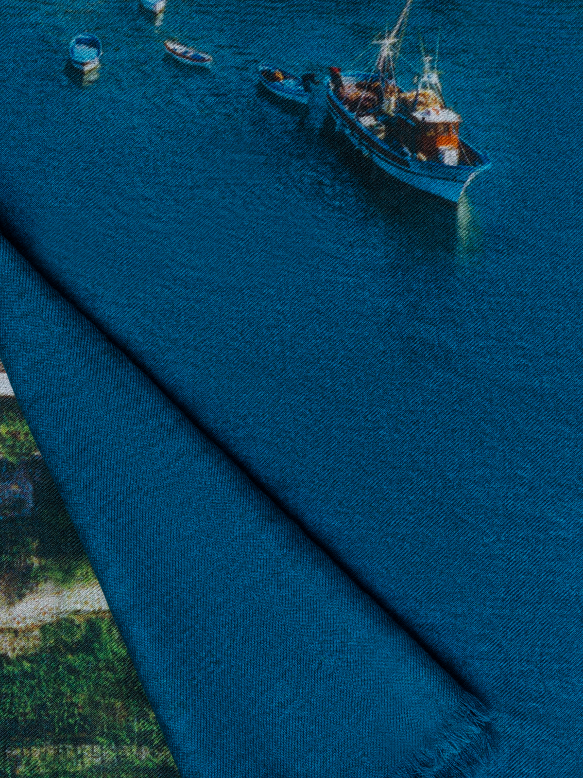 Designer Kaschmirseidenschal mit Marina Grande Druck - Blau - Bunt