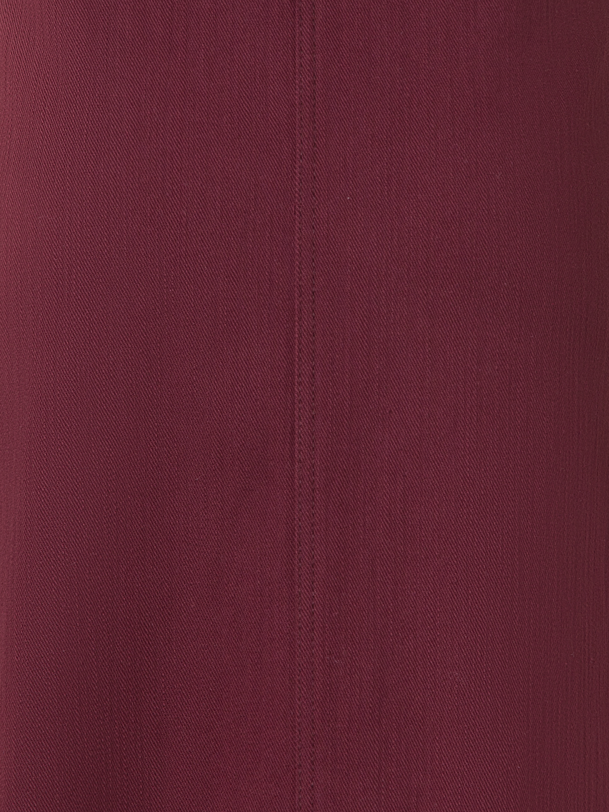 Designer Bleistiftrock aus Baumwoll-Denim mit Fransen - Rot - Violett