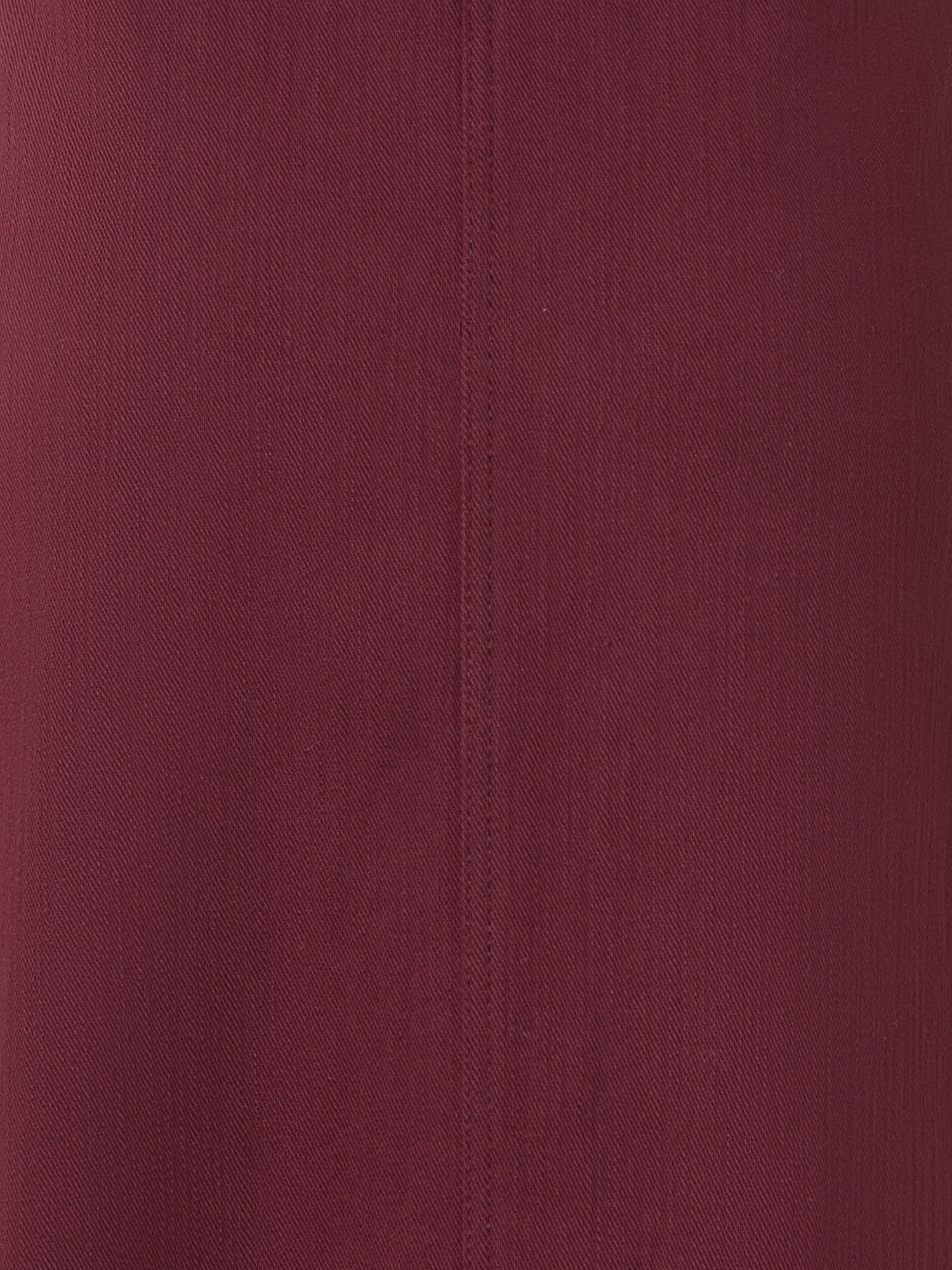 Designer Bleistiftrock aus Baumwoll-Denim mit Fransen - Rot - Violett