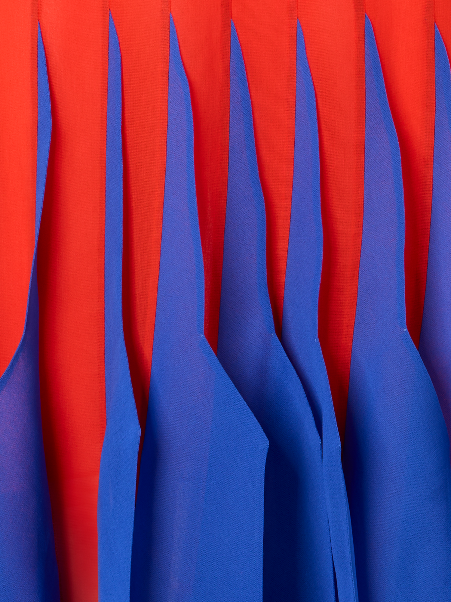 Designer Midikleid aus Seide mit High-Plains-Einsätzen - Bunt - Rot