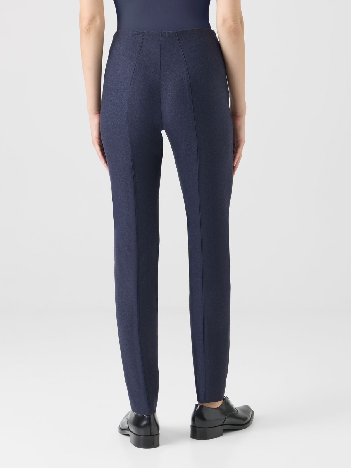 Designer Schmale Hose aus Woll-Stretch-Flanell - Schwarz #editorial