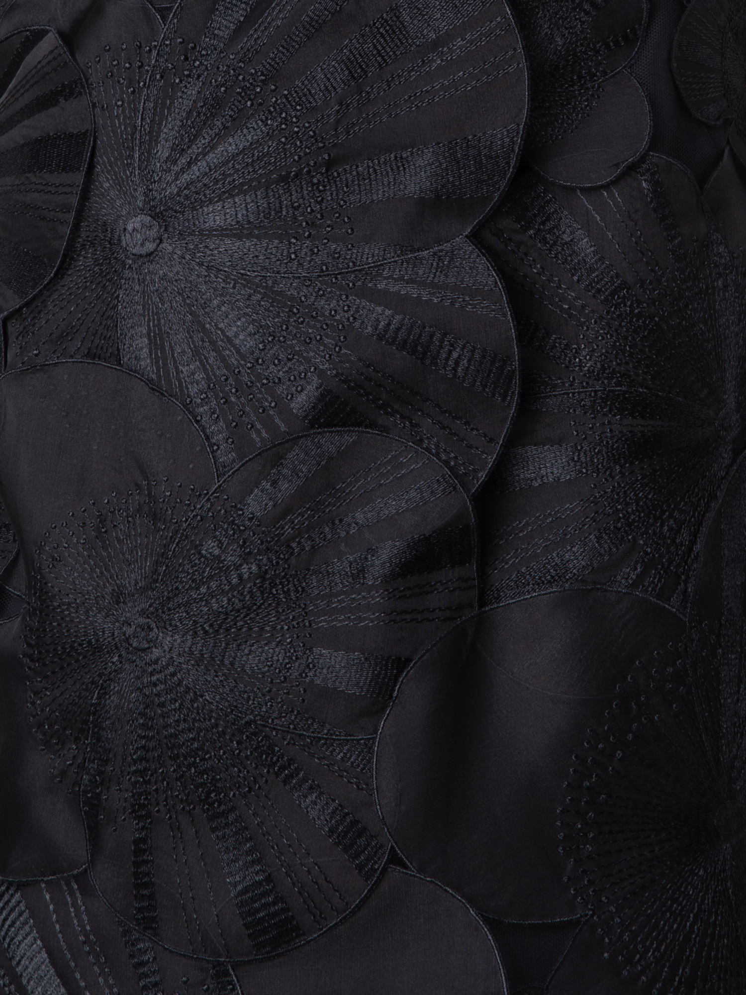 Designer Kurzes Etuikleid mit Poppy-Blumen - Schwarz