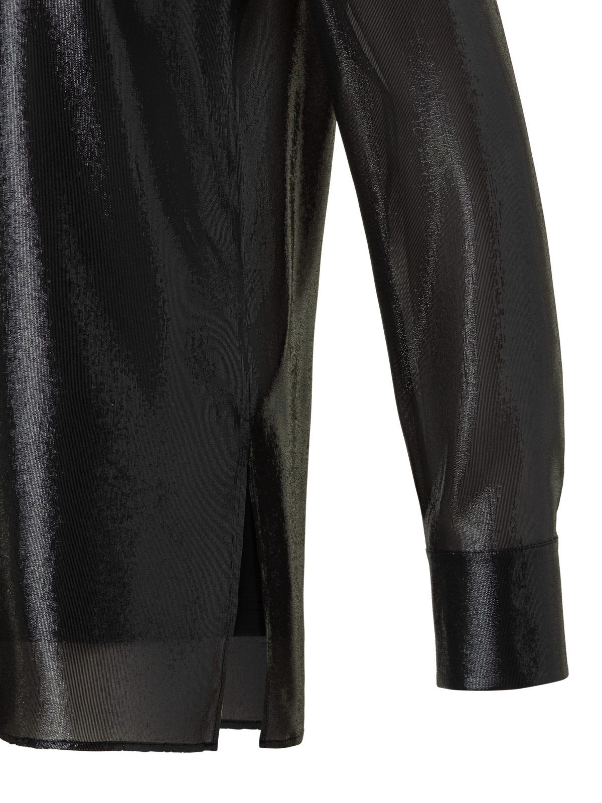 Designer Tunika-Bluse aus Seiden-Lurex-Mischung - Schwarz