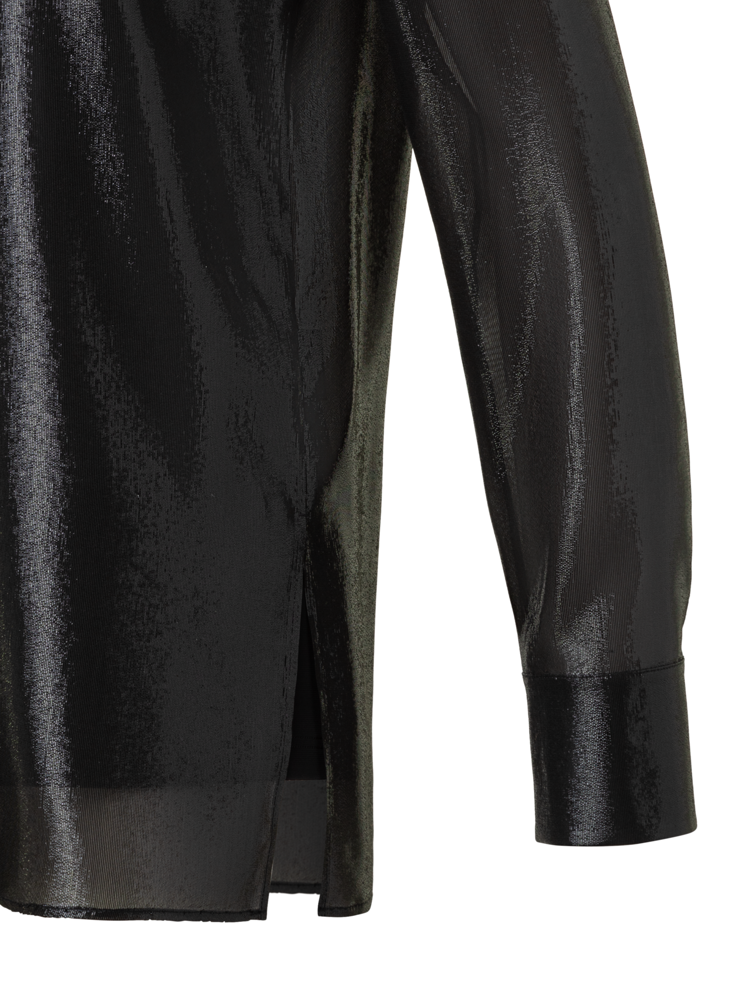 Designer Tunika-Bluse aus Seiden-Lurex-Mischung - Schwarz