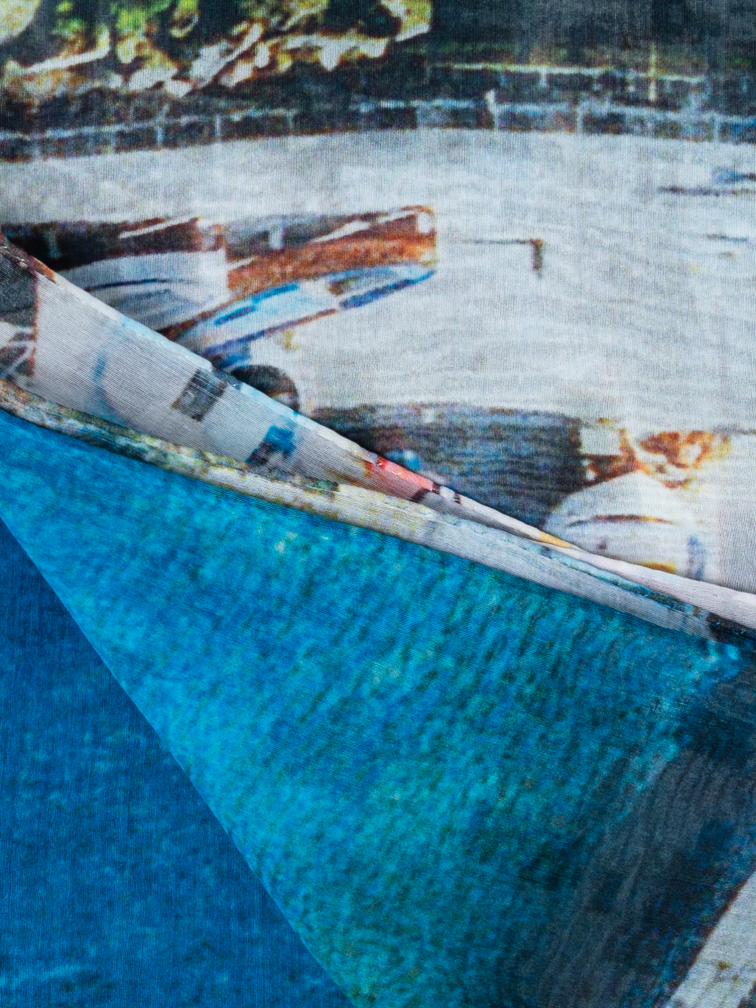 Designer Baumwoll-Seiden-Schal mit Marina Grande Druck - Bunt