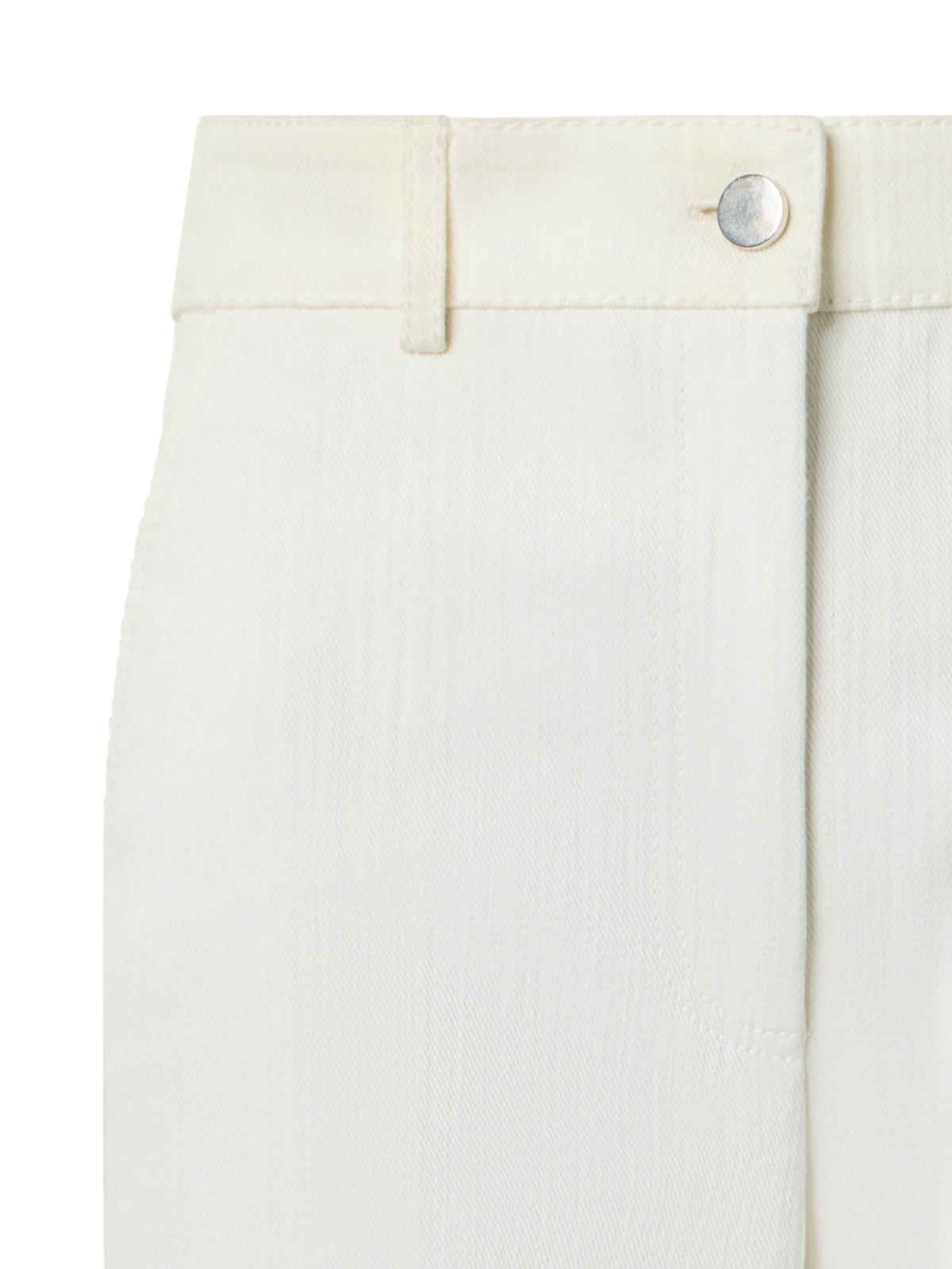 Designer Chiara Cropped Wide Leg Hose mit hoher Taille aus Denim - Ecru