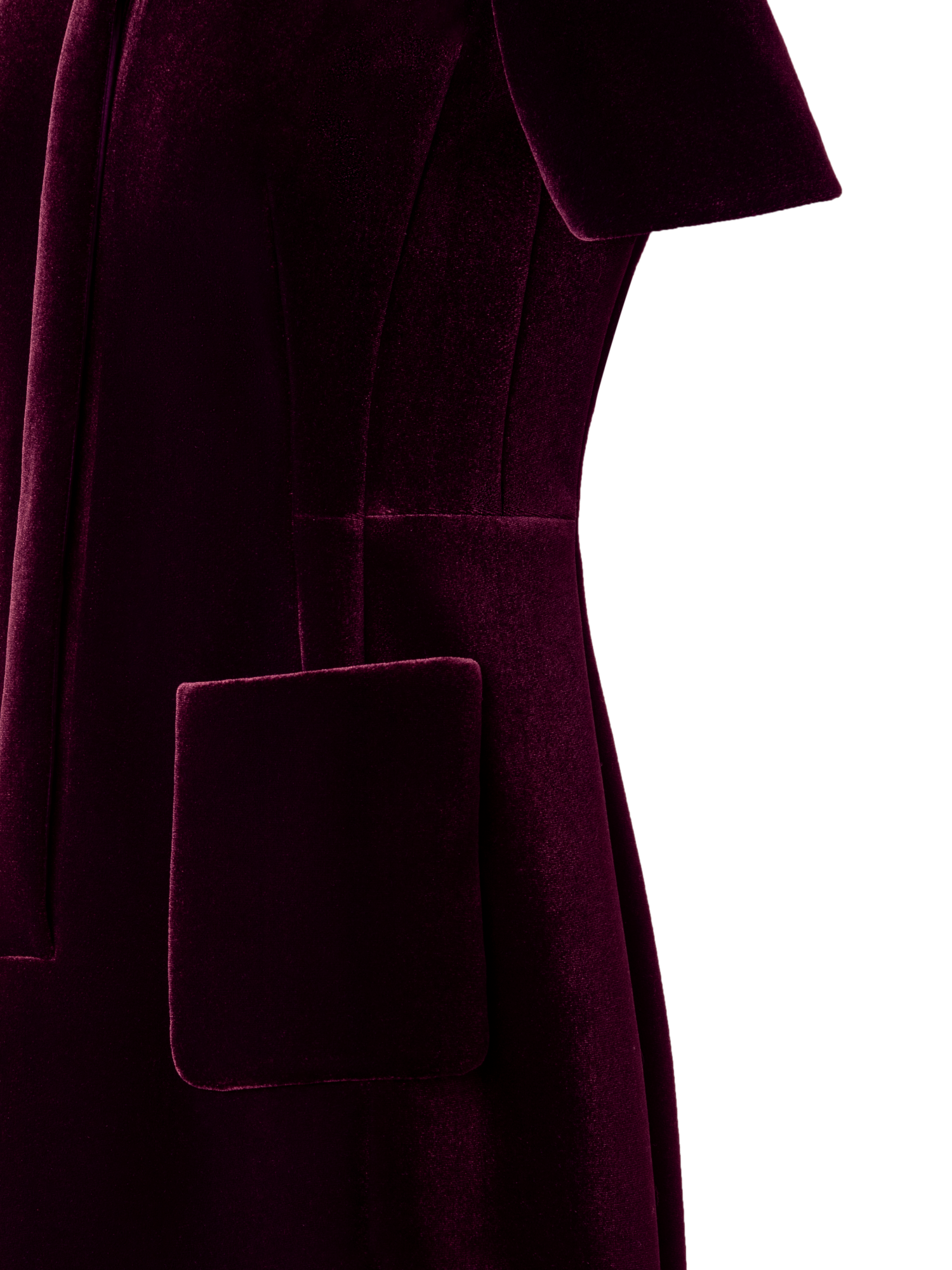 Designer Kurzes Kleid aus Samt und Neopren - Rosa