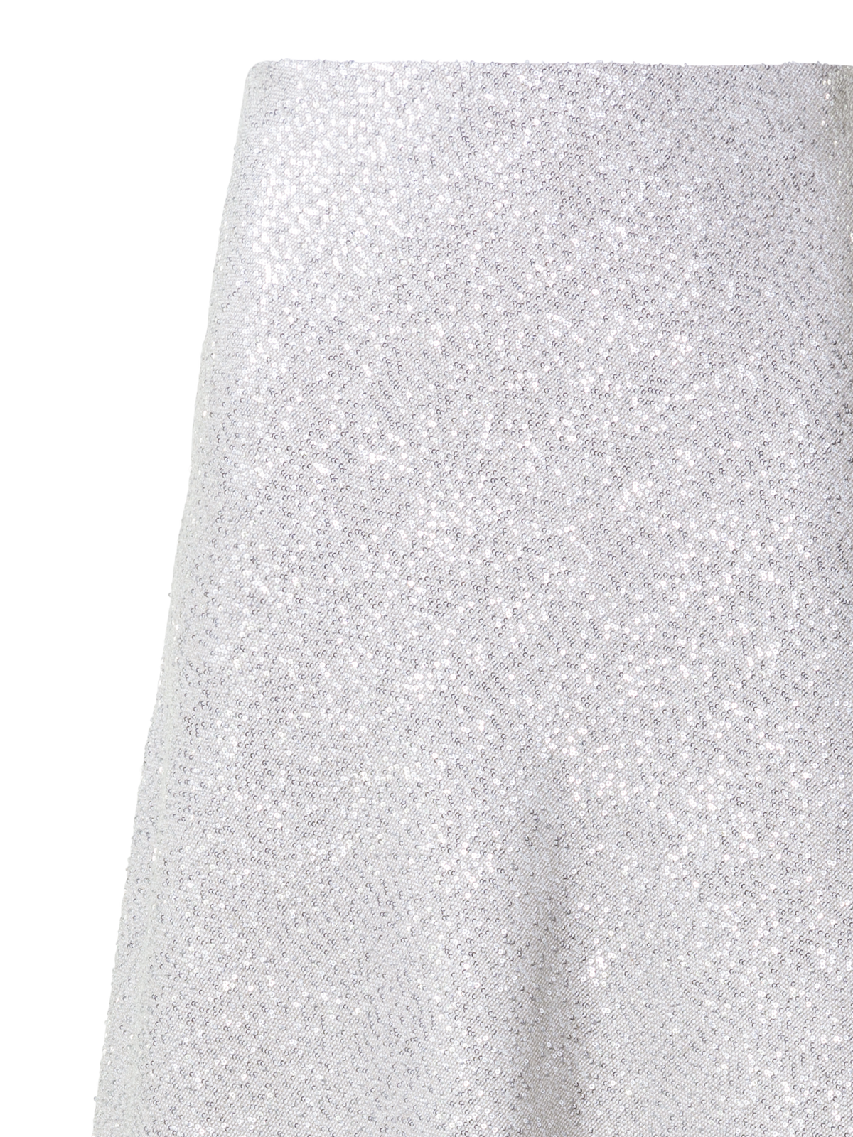 Designer Langer Rock aus Leinenmischung mit Pailletten - Grau