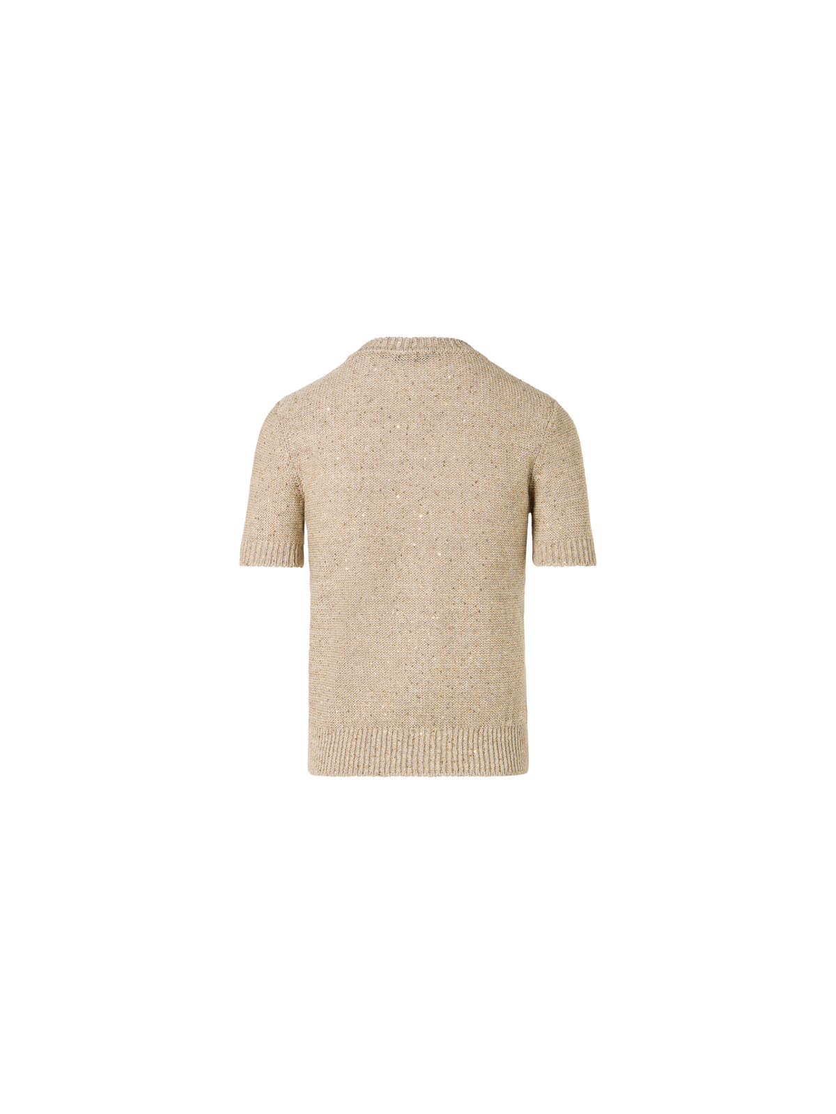 Designer Kurzärmeliger Strickpullover - Beige