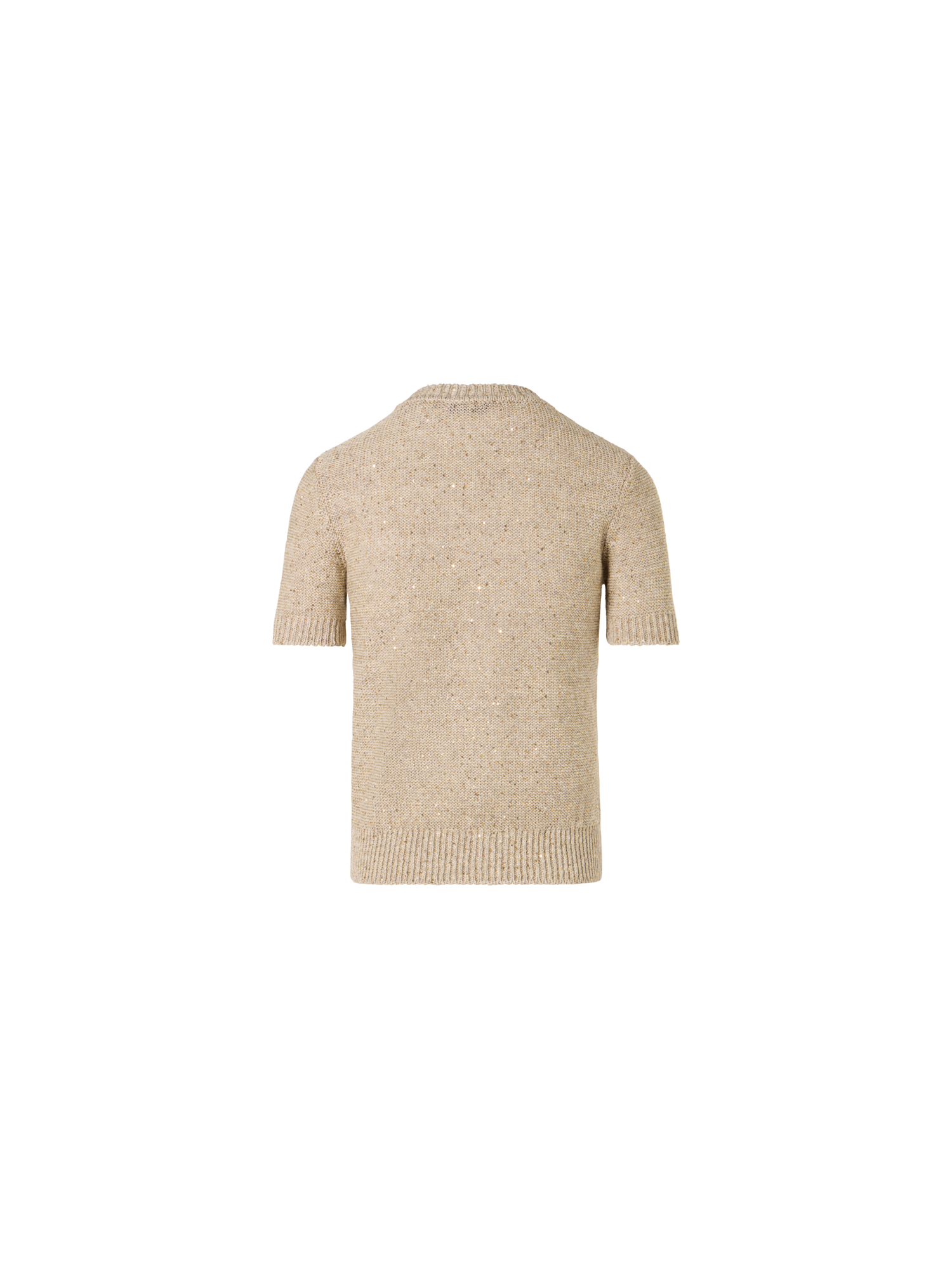 Designer Kurzärmeliger Strickpullover - Beige