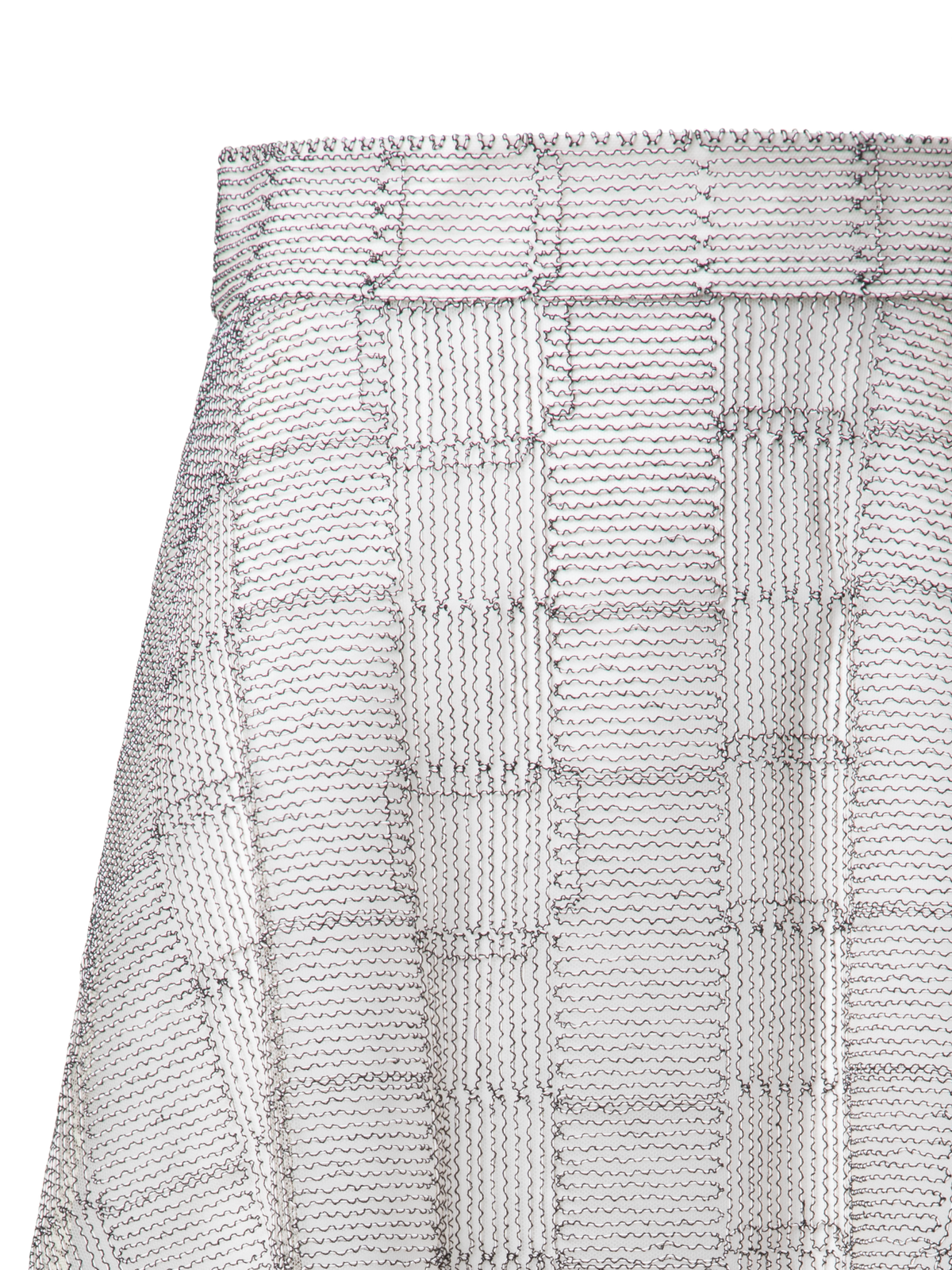 Designer Midi-Rock in A-Linie mit Tüll-Stickerei - Bunt - Ecru - Weiss