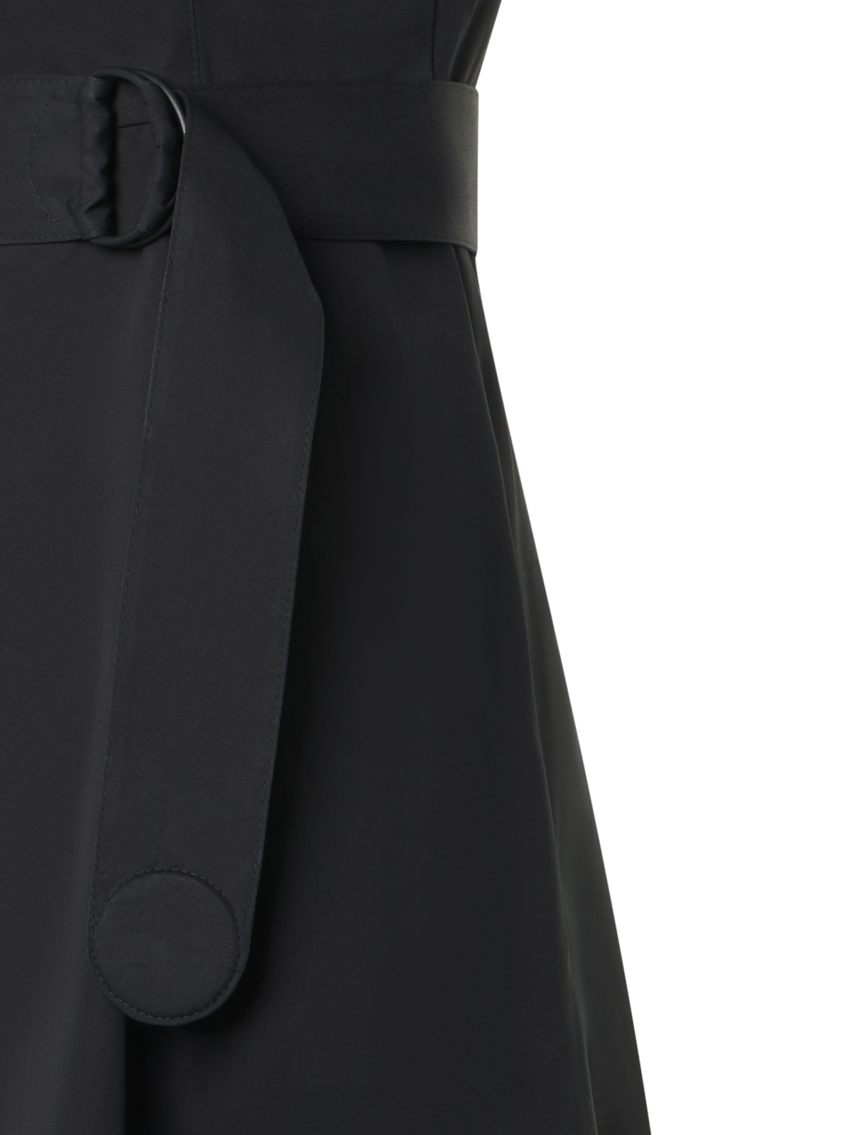 Designer Baumwoll-Midikleid mit Ösen-Guipure - Schwarz